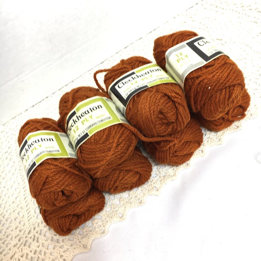 8 Skeins Cinnamon color 100% Wool Yarn